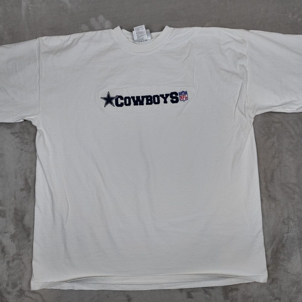 Vintage Dallas Cowboys T-Shirt Mens XL White Football Puma Embroidered NFL 90s